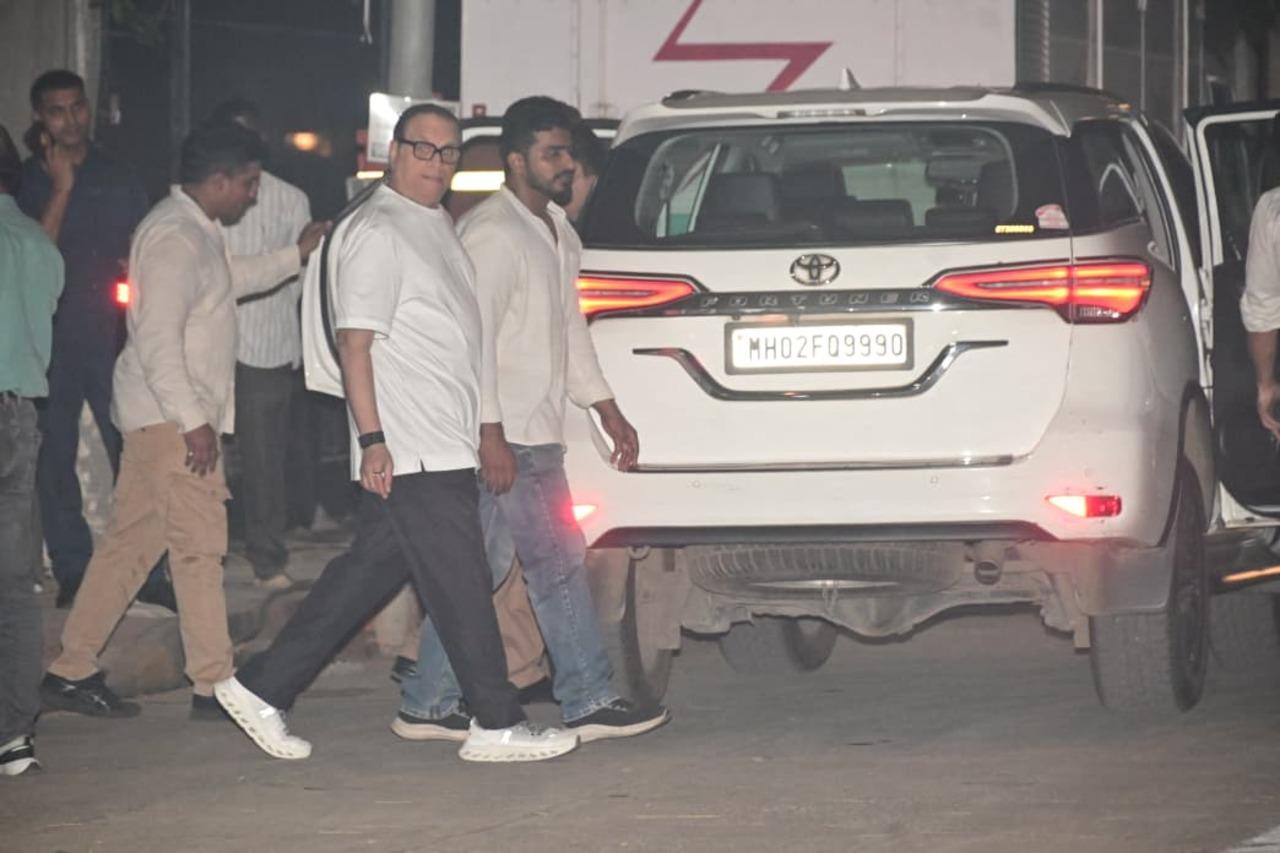 Filmmaker Ramesh Taurani at the Deol house to offer his condolences